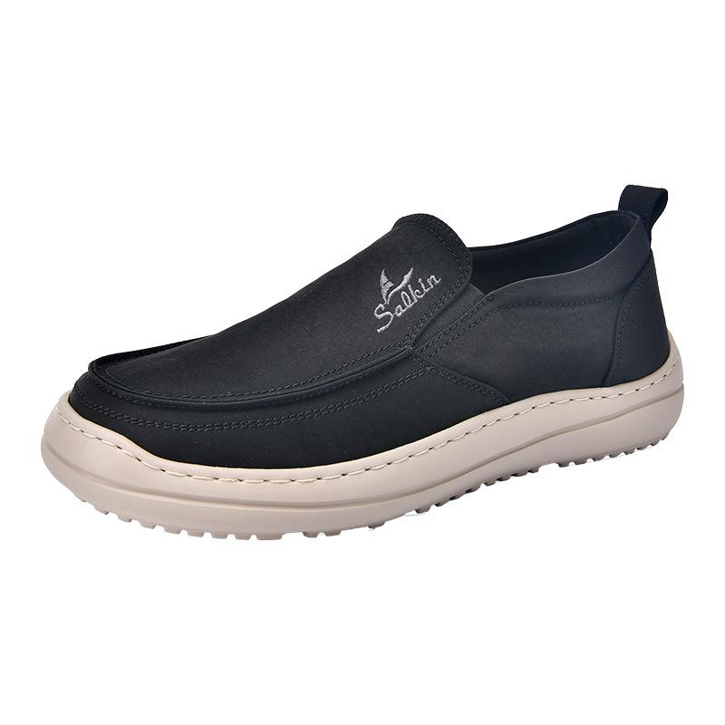 

Men s shoes 2025 summer new lazy overshoes light thick-soled trend casual one-pedal soft-soled men s umbrella cloth 37 чорний