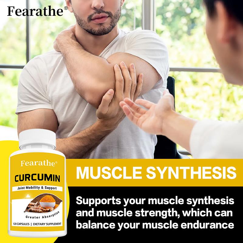 Curcumin Capsules Turmeric Extract with High Absorption Rate Maintain Joint Health120 Capsules of Dietary Supplement