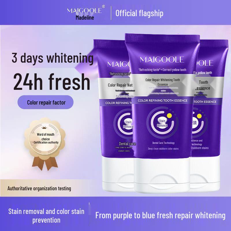 K-Total Purple Light Toothpaste Whitening Essence for Fast Stain & Yellow Removal