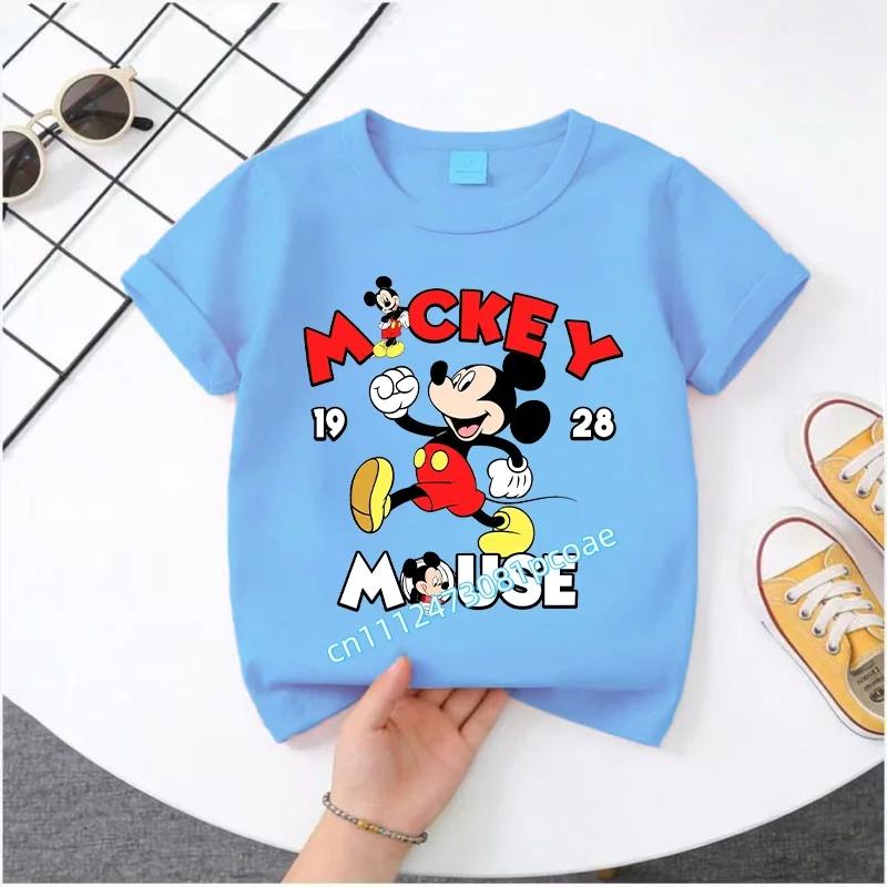 2026 Boys Girls Shortsleeved Printed Tshirt Mouse Cartoon Children 100 Cotton Soft Breathable Loose Sports Comfortable