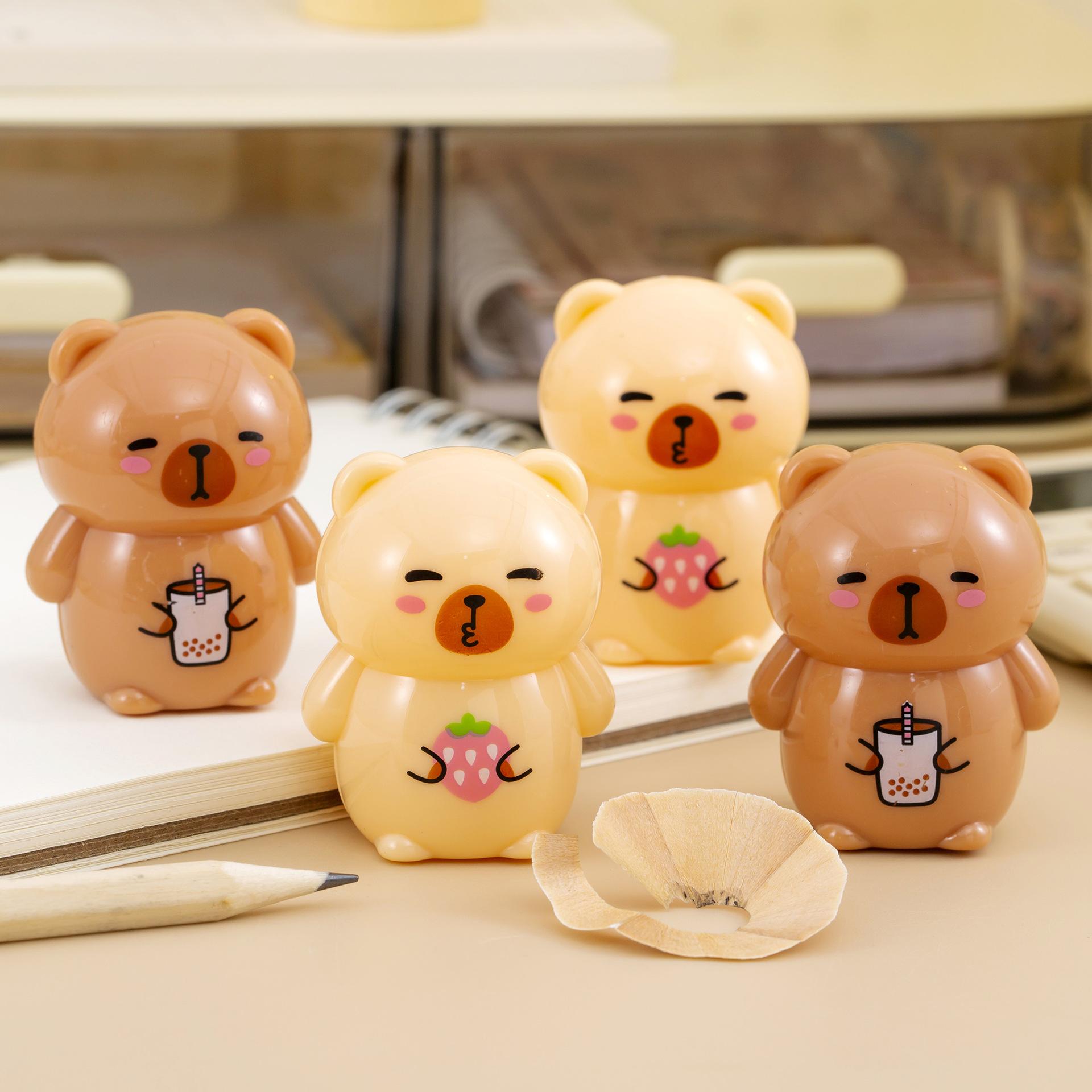 Creative Cartoon Capybara Pencil Sharpener Mini Funny Cute Pencil Sharpener Office Supplies Student Stationery Gifts