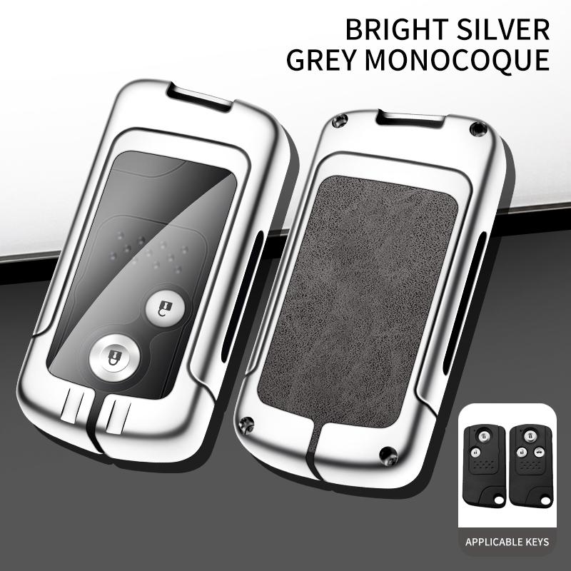 

Car Metal Key Case Cover Shell Fob for Honda Fit Jazz Shuttle GP2 Spada StepWgn RG1 Freed Spike Ge6 Key Chain Accessories серебряный серый