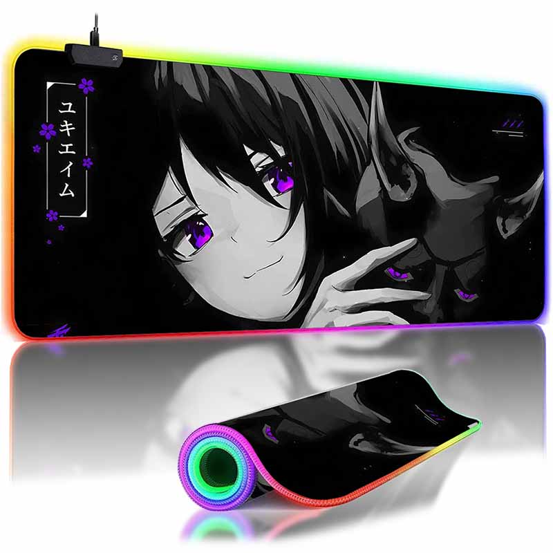 Anime Mask Girl Mouse Pad Yuki Aim Large Mouse Mat E-Sports Gamer Desk Pads Non-Slip Rubber Premium Mouse Pad XXL Keyboard Mats