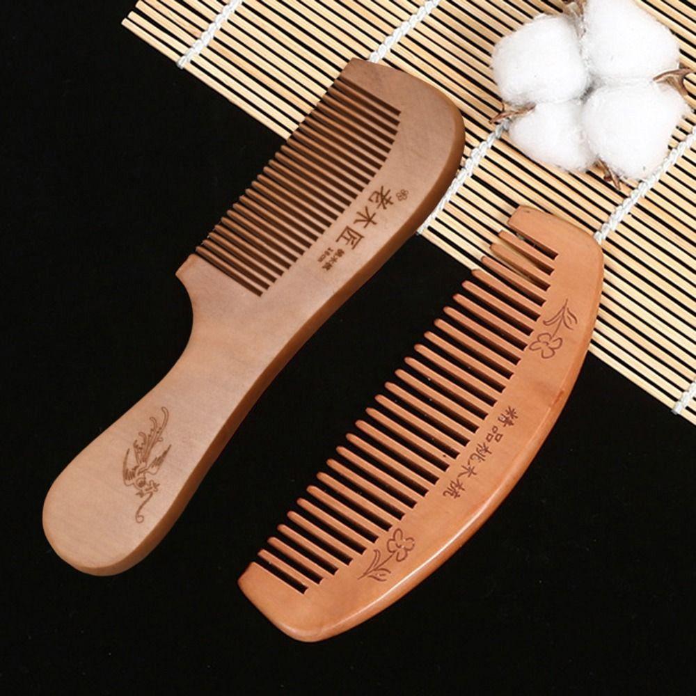 Narrow Tooth Wooden Scalp Combs Coarse Tooth Meridian Gua Sha Pocket Comb  Hair Styling Tools