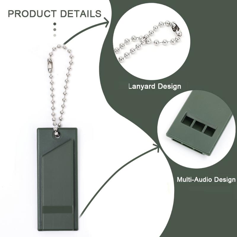 3er-Pack 120dB Überlebenspfeife - Dreifrequenter Notfallalarm für Camping, Wandern & Outdoor-Sicherheit, PE-Material mit Schlüsselanhänger