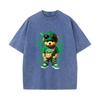 SX-04 MINISO 2026 Sommer Vintage Waschung Bedrucktes Reines Baumwoll Schulterstil Herren und Damen Rundhals Kurzarm Paar T-Shirt
