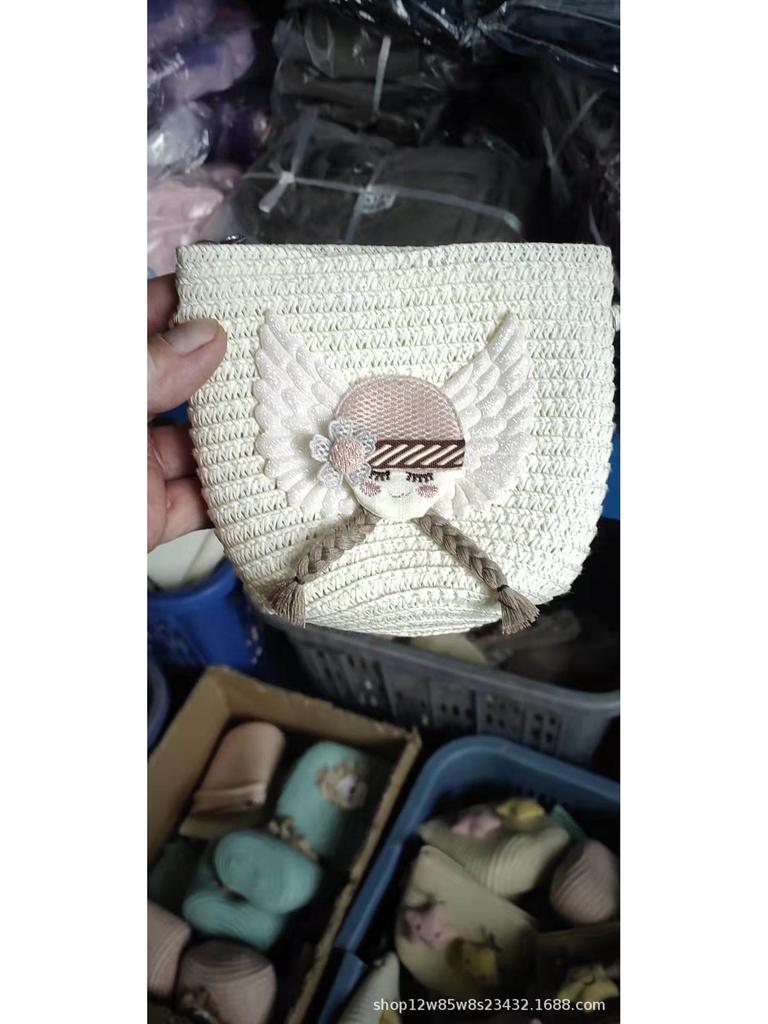 2024 Women's Mini Cartoon & Straw Flower Messenger Bags - Cute Beach Accessory