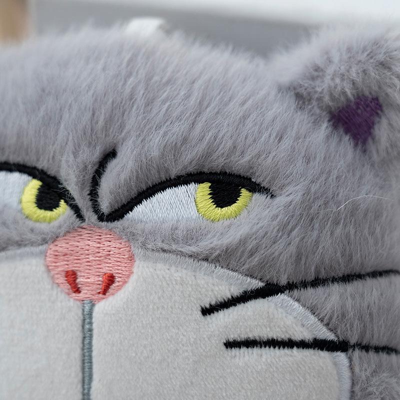 Cute Cartoon Cat Plush Coin Purse Keychain Earphone Storage Bag Backpack Hangings Ornament Gifts