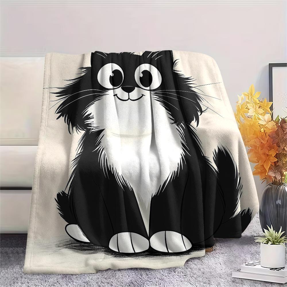 Cute Puppy and Kitten Print Flannel Blanket,High Quality Comfortable for All Seasons,Home Decor,Warmth and Comfort,Perfect for Christmas Gifts