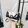 2025 New Cute Cherry Printed Messenger Bag Twist Portable Small Square Bag Splicing Contrasting Color Design Shoulder Bag Tide