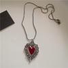 Gothic Trendy Y2K Red  Heart Cross StarPendent Snake Chain Choker Necklace For Women Men Punk Vintage Grunge Aesthetic Jewelry