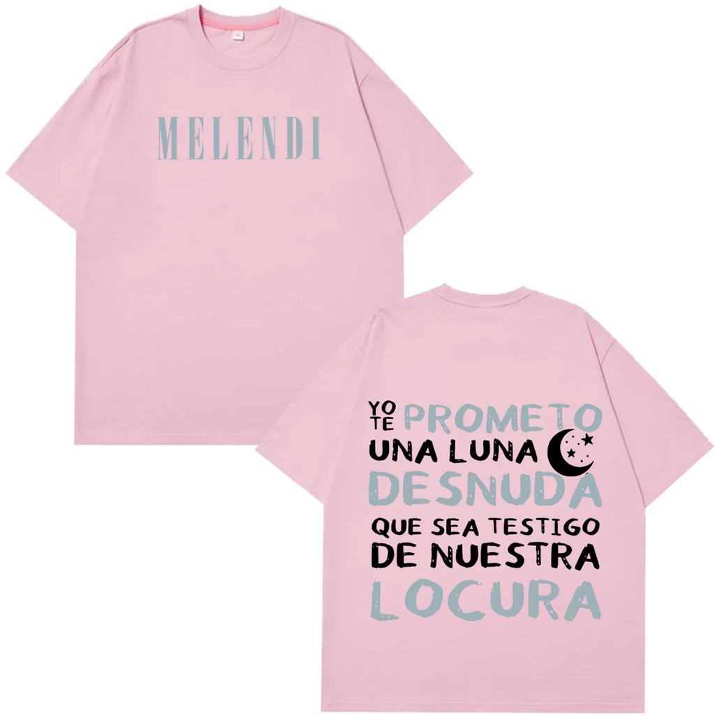 Rapper Melendi La Promesa Letters Print Tshirt Unisex Unisex Fashion Tshirts Short Sleeve Casual Cotton T Shirts Fan Gifts Tops
