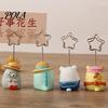 Waterproof Note Holder Desktop Memo Clip Stand, Cartoon Animal Message Holder, Cute Resin Base Photo Hand-painted Display Clip, Table Number Name Card