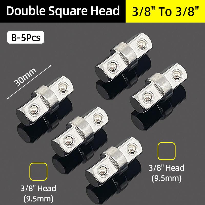 Double Square Head Socket Adapter Converter Reducer Set 1/4 3/8 1/2 Impact Drive Ratchet Wrench Socket Adaptor Repair Hand Tool