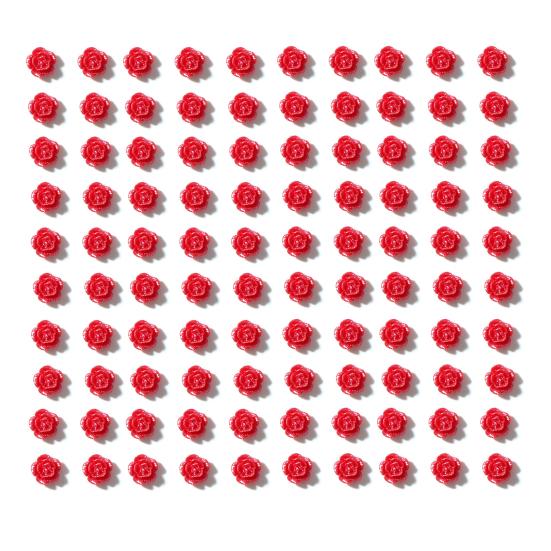 100Pcs/Set Nail Ornament Flower Shape Ice Penetration 3D Effect Resin Camellia Aurora White