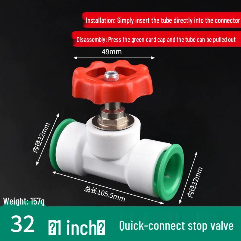 PPR Water Pipe Quick Connector, 4 & 6 Points, No-Melt, Direct Plug-In, 20/25 PE for Cold/Hot Water