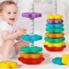 Rainbow Colored Spinning Stacking Toys Stacking Puzzle Baby Stacking Puzzle  Kids Gift