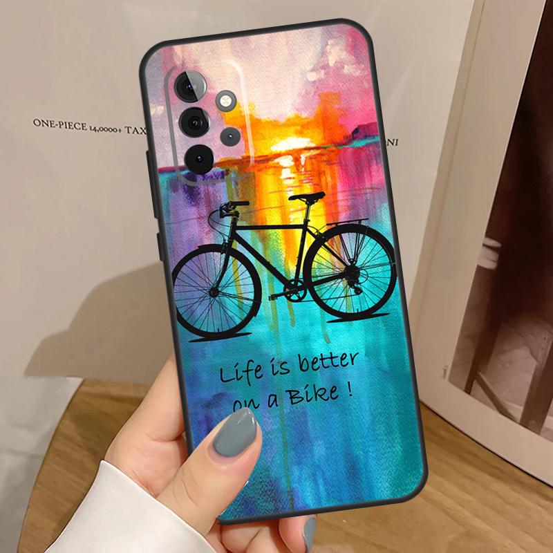 Ride Mountain Bike Bicycle Art Case For Samsung Galaxy A34 A54 A14 A15 A35 A55 A52 A32 A12 A51 A71 A13 A23 A33 A53 Cover