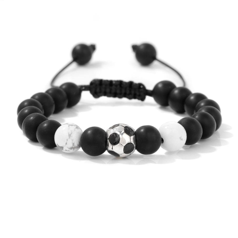

JYL TS Bracelet Letter A-Z Planet Beaded Unique Boosts Identity & Luck white turquoise - football світло-рожевий колір