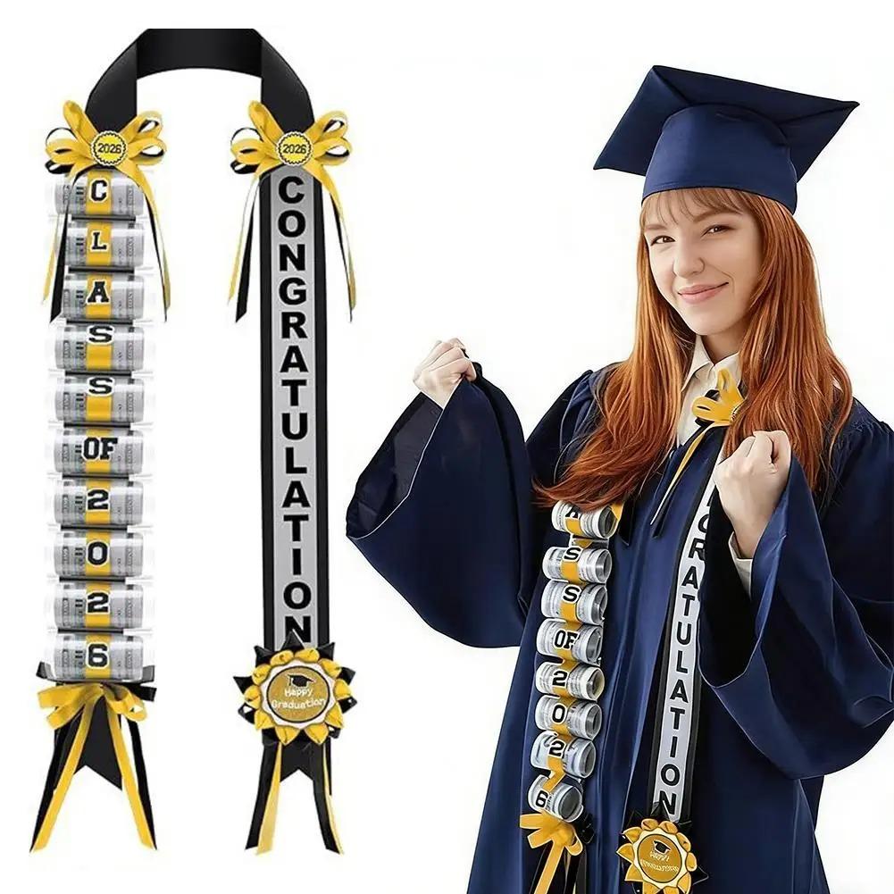 2026 Graduation Money Lei, Class of 2026 Graduation Ribbon Leis Grad Cash Gifts Party Supplies and Photo Props for High School College