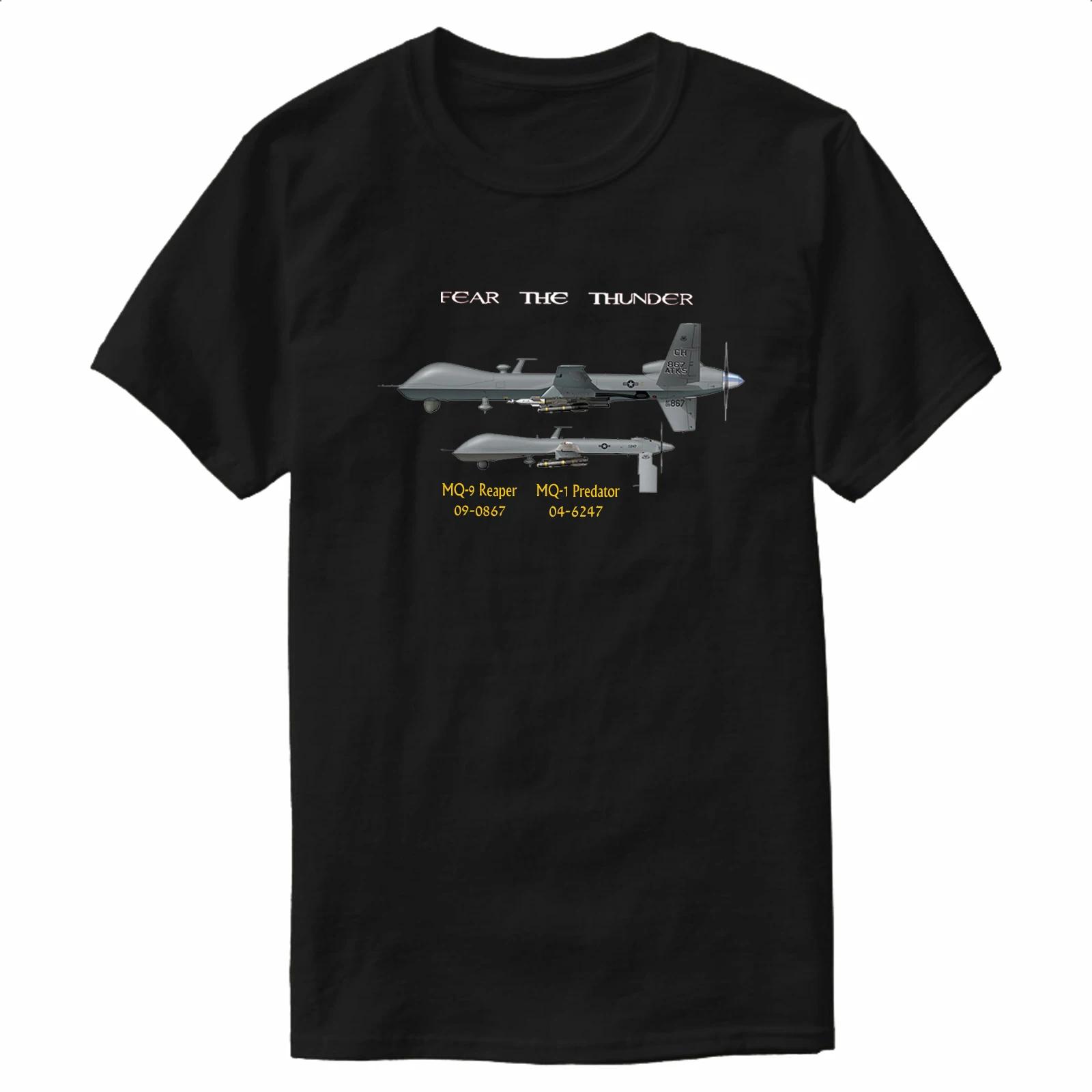 

Fear The Thunder MQ9 Reaper MQ1 Predator UAV TShirt 100 Cotton ONeck Short Sleeve Summer Casual Mens Tshirt Size S3XL S