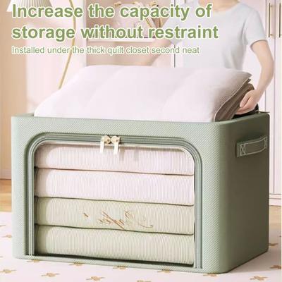 Quilt Storage Bag with Transparent Window Zipper Closure Handle Design Waterproof Large Comforters