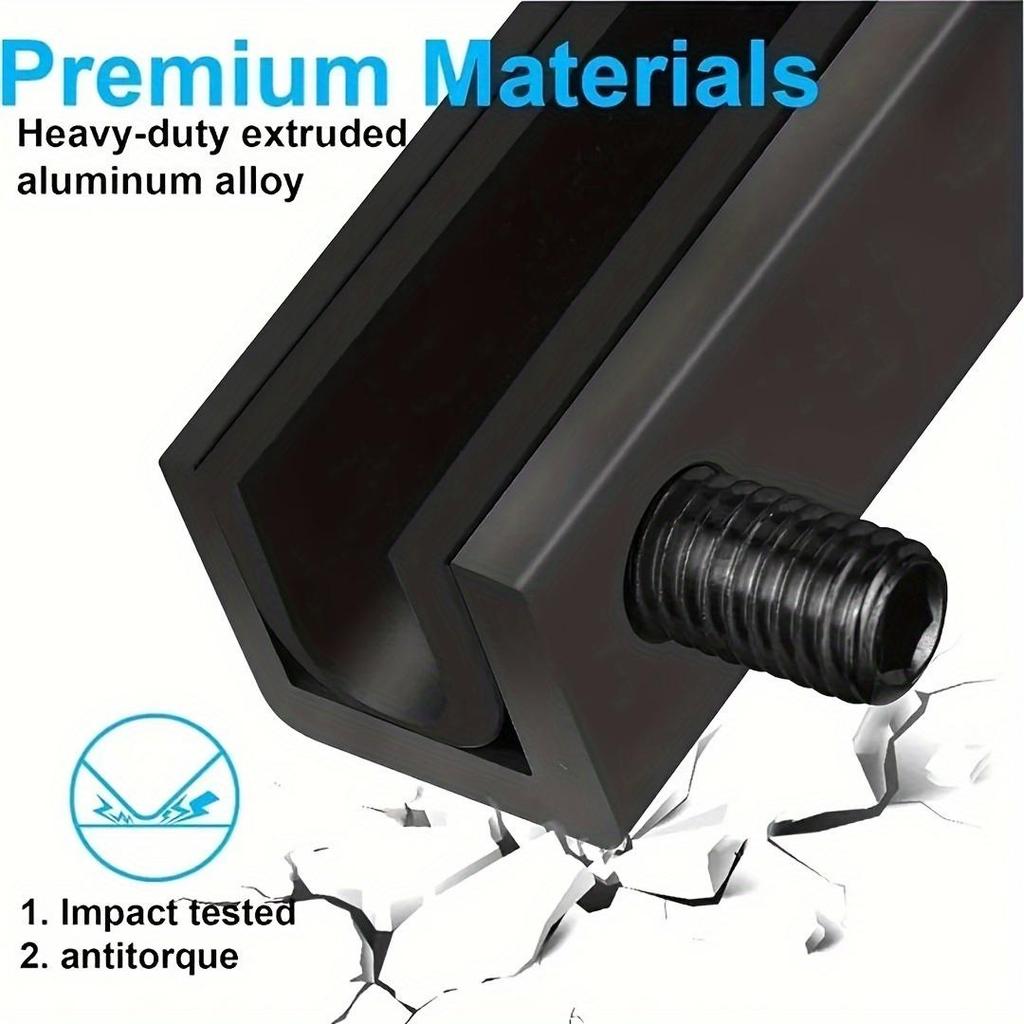 4pcs Set Adjustable Sliding Window Locks - Durable Aluminum Alloy, No-Drill Installation with Wrench & Washer Included, Secure Anti-Theft Protection