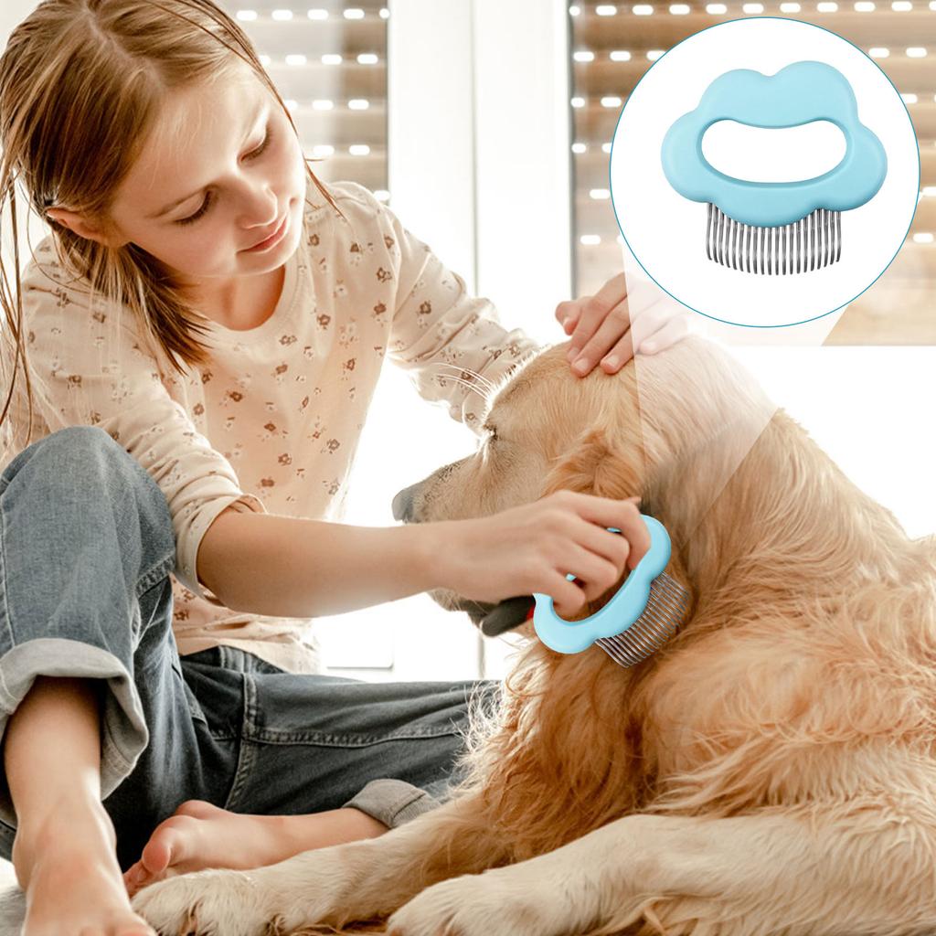 Cute Cloud Pet Grooming Comb - Gentle Deshedding Brush For Cats & Dogs, Effective For Long & Short Hair