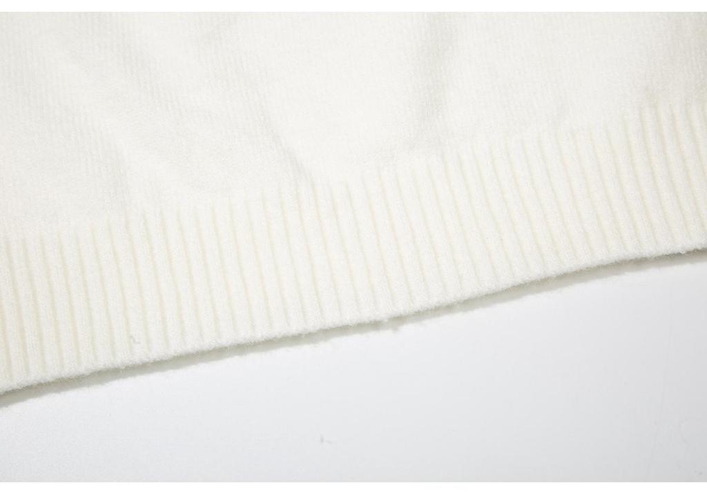 Little Seagull Jacquard Golden Retriever Knit Sweater - Women's Casual Loose Style