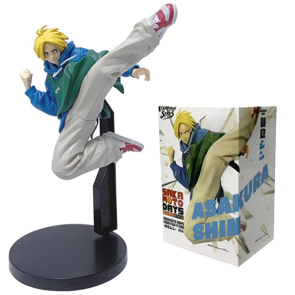 21 cm 3 ks Anime Sakamoto Days Figurky Hračky Taro Sakamoto Shin Asakura Akční Figurky Panenky PVC Model Stolní Ozdoby Hračky