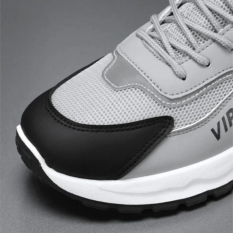 Fashion Men's Trend Casual Sports Shoes Platform Sneakers Fashion Running Shoes Mens Breathable Mesh Lace-up Fashion Casual Sneakers
