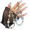 For Light Luxury Crystal Mobile Phone Chain Beaded Short Wrist Chain Fashion Butterfly Pendant Gold Leaf Hand-Made Lanyard