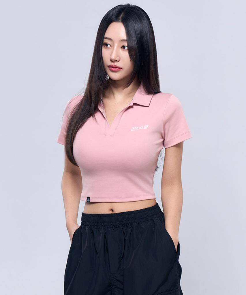 Pijikeolgameoncheu P5034 Women'S Logo Crop Polo Shirt [4 Colors]