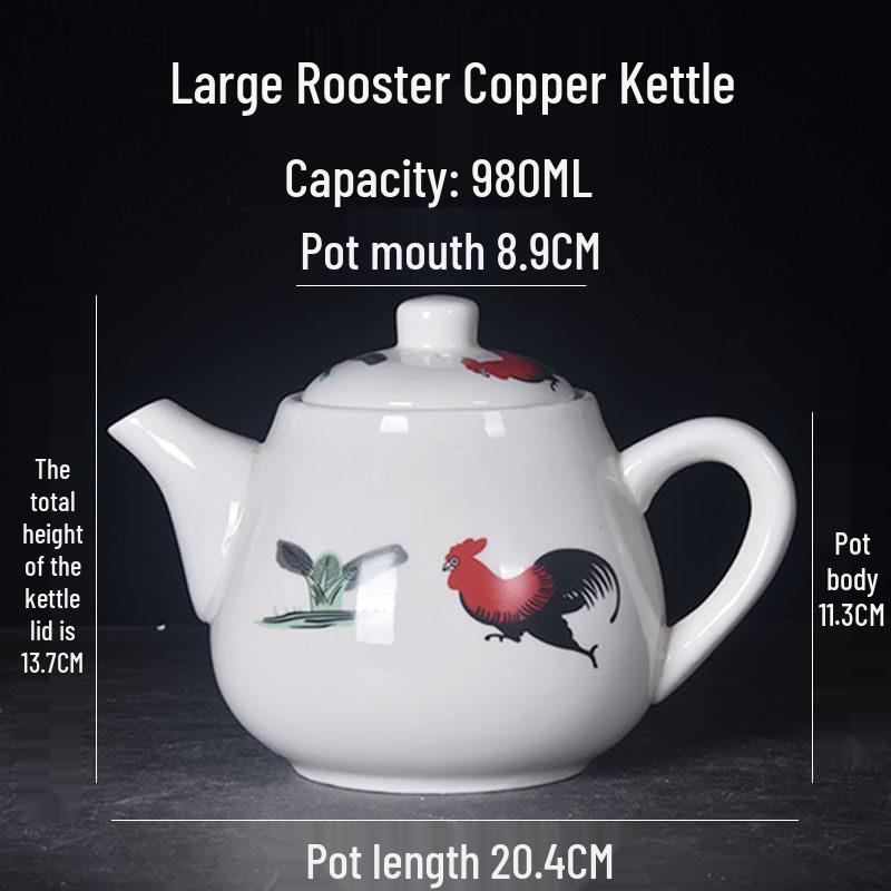 Large Ceramic White Teapot - Creative Persimmon Design for Home & Restaurant