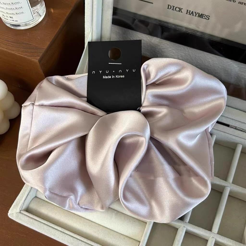 Oversize Satin Scrunchies Elatic Hair Bands Women Girls Ponytail Holder Silk Hair Ties Simple Large Chouchou Hair Accessories