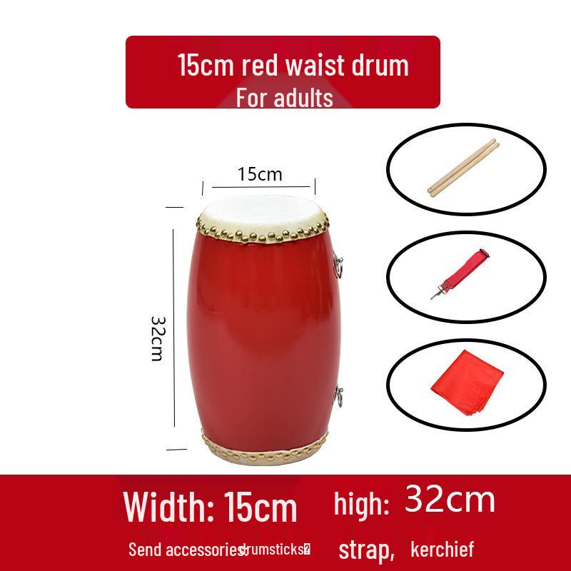 Toboșă de talie din piele de vacă pentru toate vârstele: Instrument de Dans și Percuție pentru Adulți, Copii Mici și Vârstnici