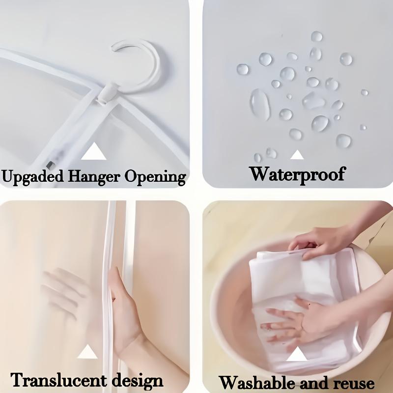 5pcs Thickened Transparent Garment Bags with Full Zipper Closure - Suitable for Suits, Wedding Dresses, Travel And Wardrobe Organization