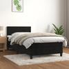 Exclusive House - Black Bed Slat Base and Mattress 80x200 Cm Velvet