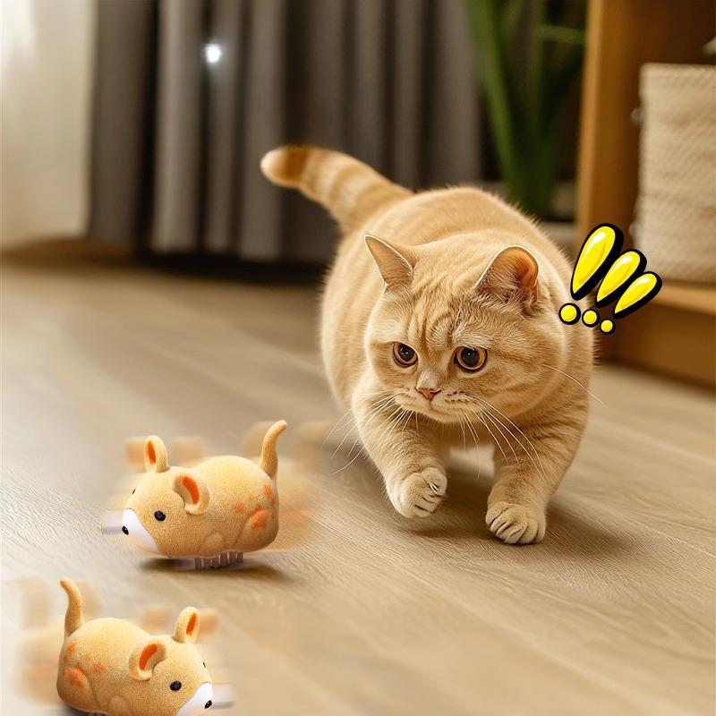 1Pc  simulation  trickery, vibration, electric little mouse, self-hi, boredom-relieving artifact, teasing cats and kittens consumes physical strength