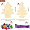 70Pcs DIY Handmade Christmas Tree Painting Parent-child Interaction Christmas Crafts Set 3D Painted Wood Chips