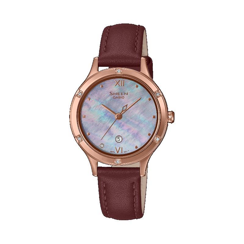 Casio Sheen Women s Stainless Steel 50M Water Resistant Analog Quartz Watch SHE-4546PGL-6A синий