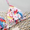 Colorful Graffiti Print Color Block Two-Piece Bikini - Sexy European & American Beachwear