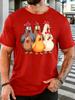 Unisex Colorful Chicken Group Cartoon Graphic Cotton Short Sleeve Tee Crew Neck Soft Male Summer Casual Breathable Street Top