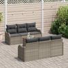 Garden Sofa Set with Storage 7 Pcs Grey Poly Rattan