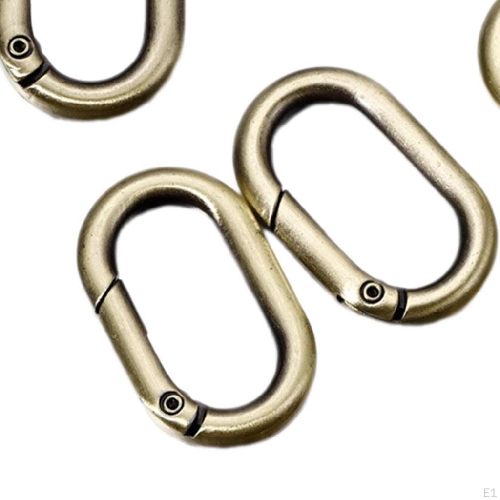 5 oválných kroužků s pružinou, kovové klipy, 1" karabinka se zacvakávacím mechanismem, karabinky pro řemeslnou tašku, kabelku