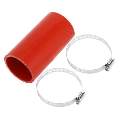 X AUTOHAUX 1 Σετ 57mm/2,24" Εσωτ. Διάμετρος 127mm/5" Μήκος 0 Μοίρες Κόκκινο Σωλήνας Σιλικόνης Αυτοκινήτου με Σφιγκτήρα Σωλήνα Καθολικός