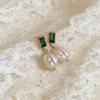 Natural Freshwater Pearl Stud Earrings Women's S925 Silver Needle French Retro Design Temperament Water Drop Zircon Earrings 2026