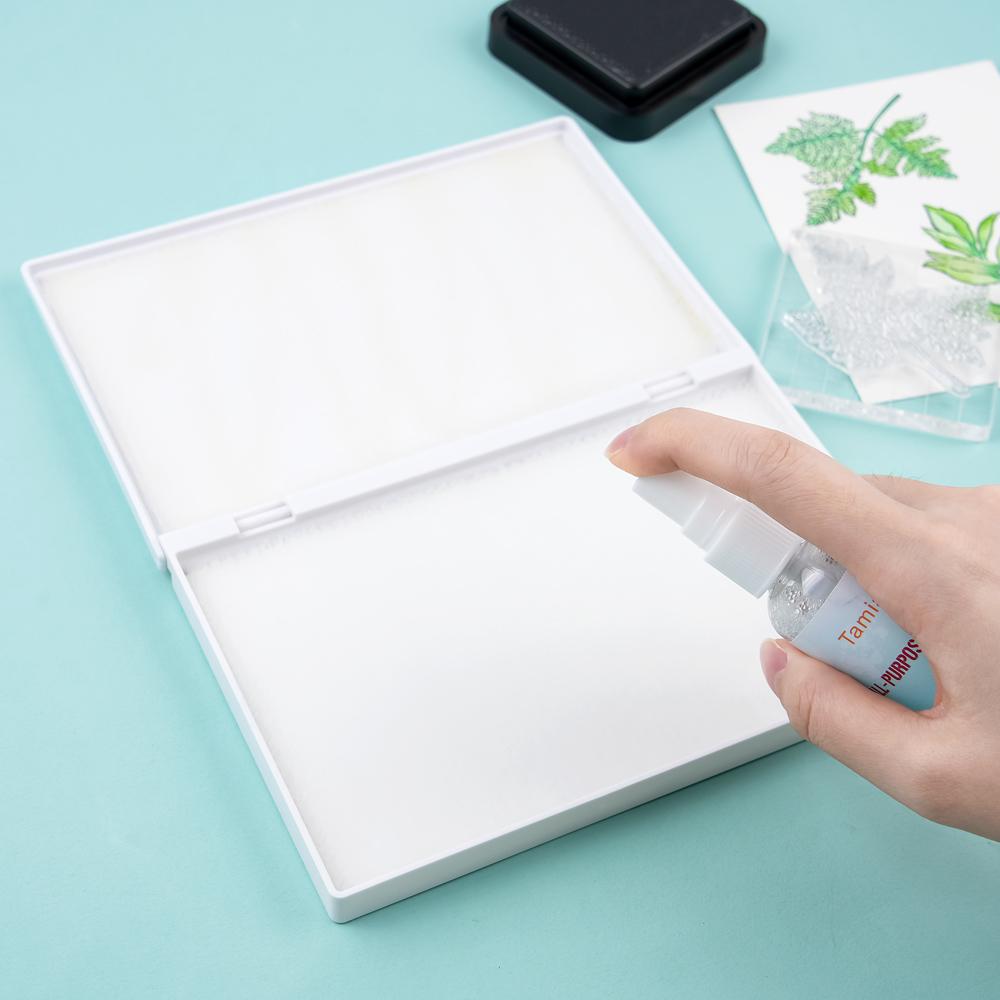 7.3x4.9inch Large Stamp Cleaning Station Scrubber Pad Ink Removing Tool for Applicable to Stamp Cleaning Cloth Stamps Rubber Sta