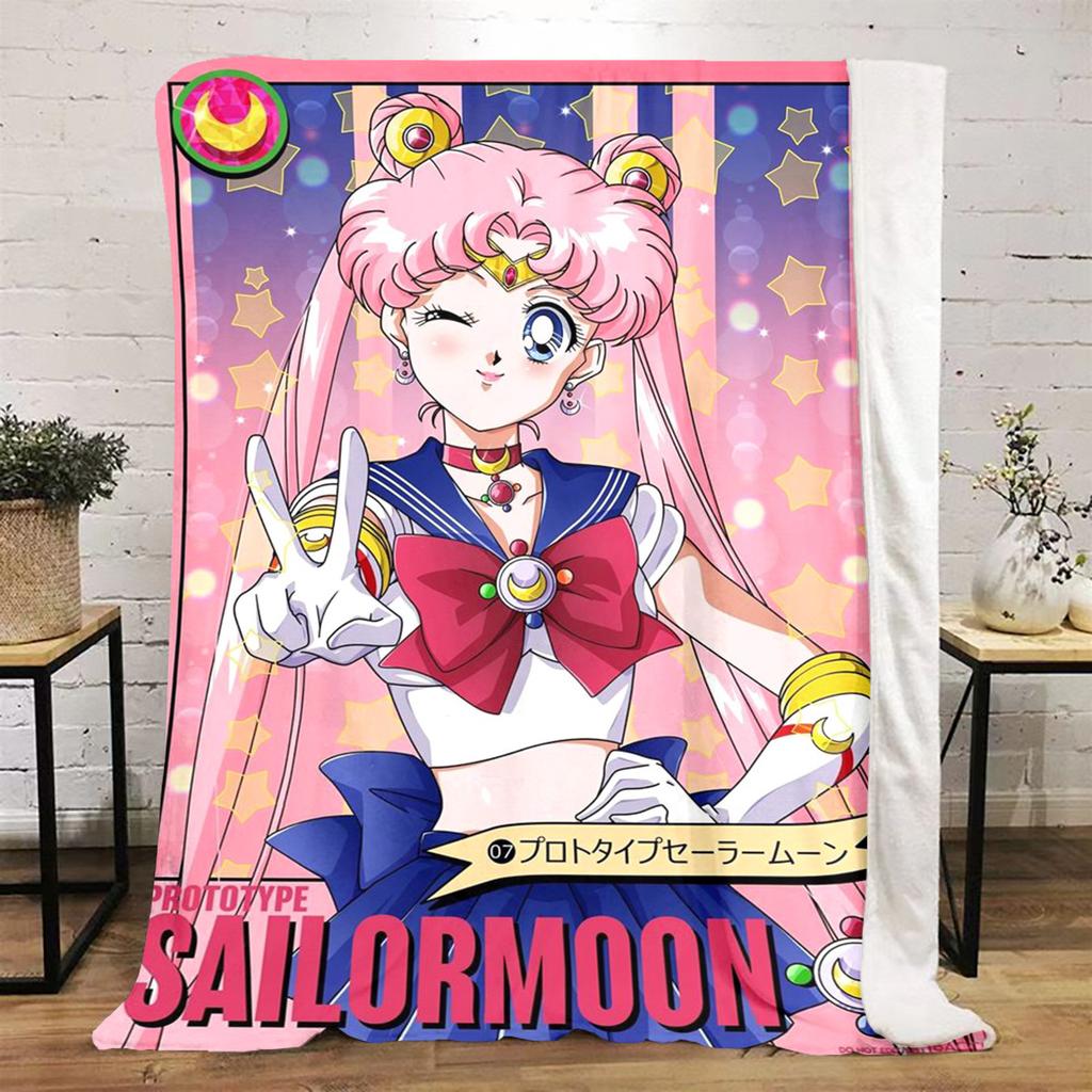 Japanese anime cute cartoon theme Sailor Moon Tsukino Usagi blanket suitable for home beds, sofa covers, office nap, outdoor warm blankets O7