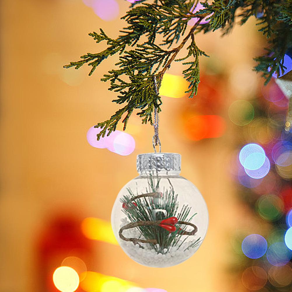 12Pcs Christmas Transparent Ball Ornament 6cm Clear Plastic Balls Shatterproof for Home Xmas Tree Decoration